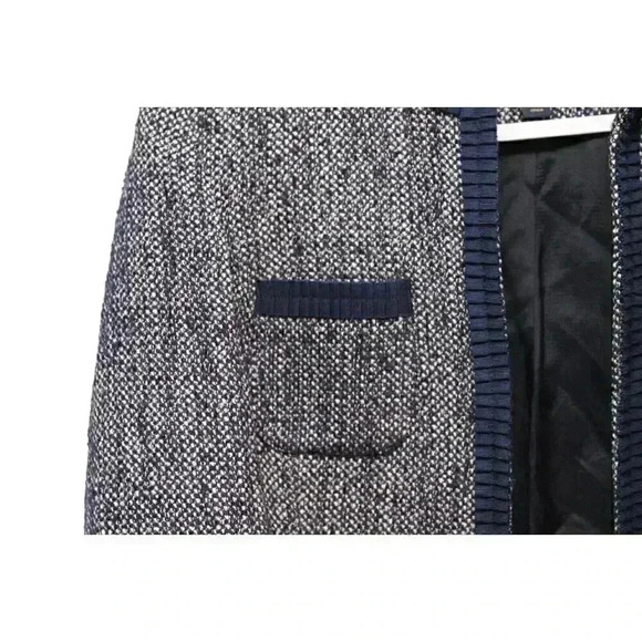 346 Brooks Brothers Blazer Jacket Size 14 Petite Navy Tweed Wool Blend Preppy - Picture 3 of 13